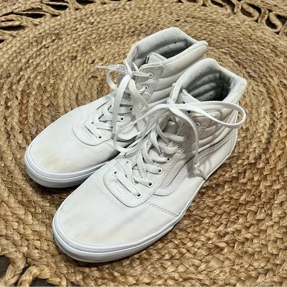 High top Vans US Youth 7 All White - Picture 1 of 6